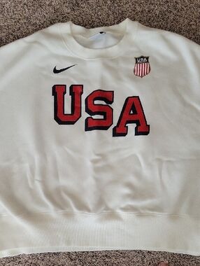 USA HOCKEY Nike White Crewneck Sweatshirt